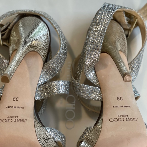 Jimmy Choo Vamp Glittering Silver Strappy Heels (only worn once) - Picture 7 of 7